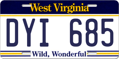 WV license plate DYI685