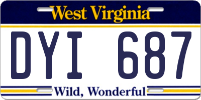 WV license plate DYI687