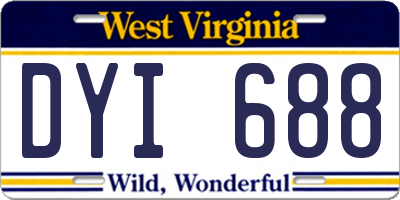 WV license plate DYI688