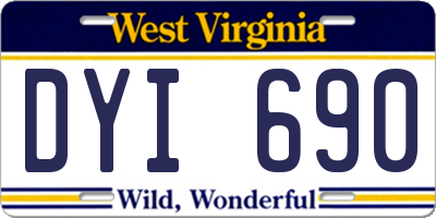 WV license plate DYI690