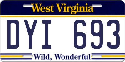 WV license plate DYI693