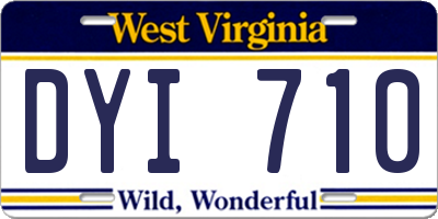 WV license plate DYI710