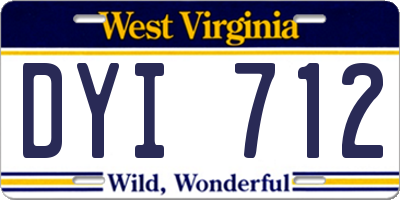 WV license plate DYI712