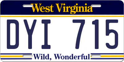 WV license plate DYI715