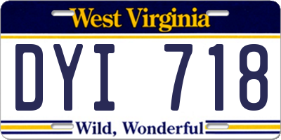 WV license plate DYI718