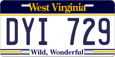 WV license plate DYI729