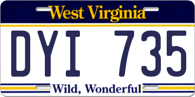 WV license plate DYI735