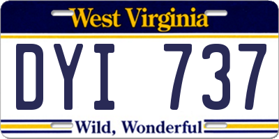 WV license plate DYI737