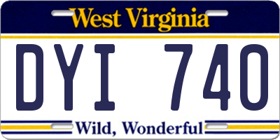 WV license plate DYI740