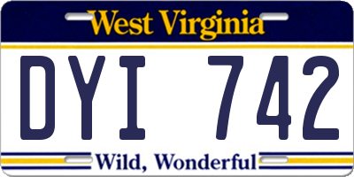 WV license plate DYI742