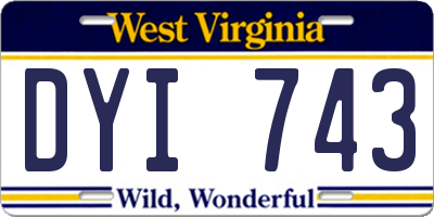 WV license plate DYI743