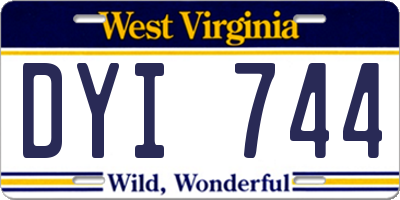 WV license plate DYI744