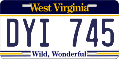 WV license plate DYI745
