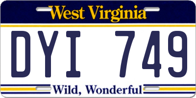 WV license plate DYI749