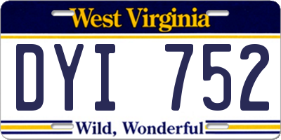 WV license plate DYI752