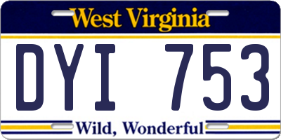 WV license plate DYI753
