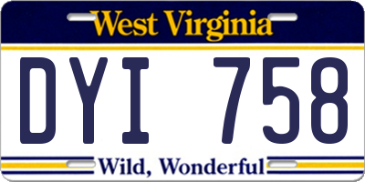 WV license plate DYI758