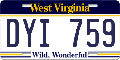 WV license plate DYI759