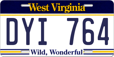 WV license plate DYI764