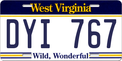 WV license plate DYI767
