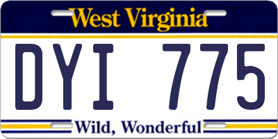 WV license plate DYI775