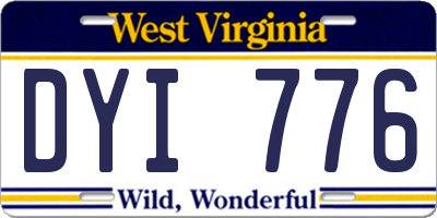 WV license plate DYI776