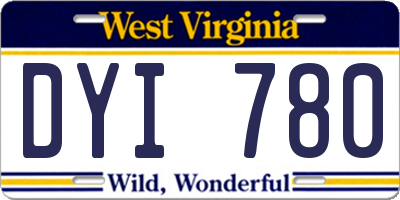 WV license plate DYI780