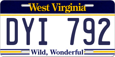 WV license plate DYI792