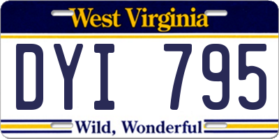 WV license plate DYI795