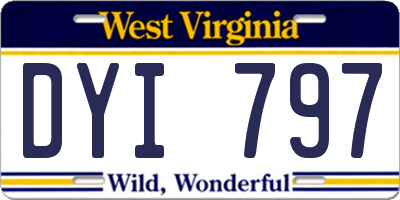 WV license plate DYI797