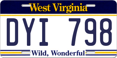WV license plate DYI798