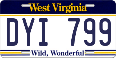 WV license plate DYI799