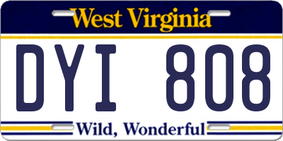 WV license plate DYI808