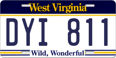 WV license plate DYI811
