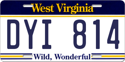 WV license plate DYI814