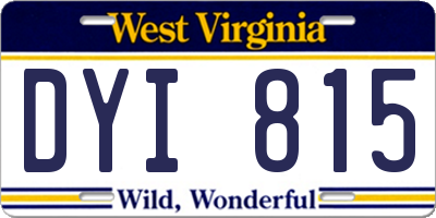 WV license plate DYI815
