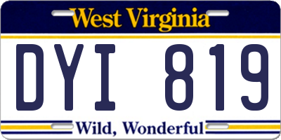 WV license plate DYI819