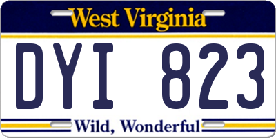 WV license plate DYI823