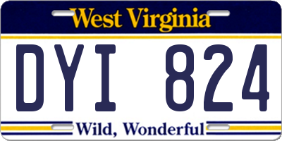 WV license plate DYI824