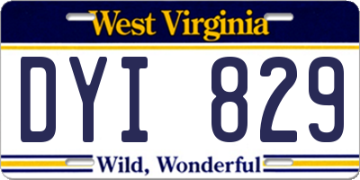 WV license plate DYI829