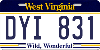 WV license plate DYI831