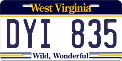 WV license plate DYI835