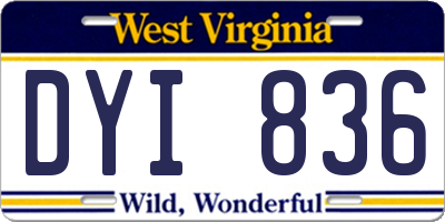 WV license plate DYI836
