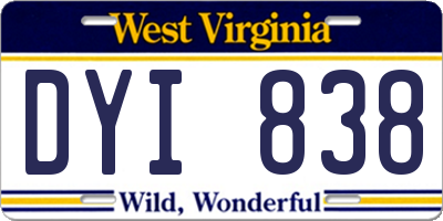 WV license plate DYI838