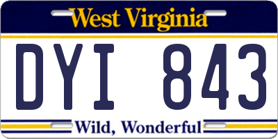 WV license plate DYI843