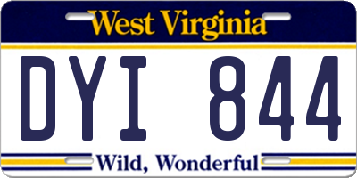 WV license plate DYI844
