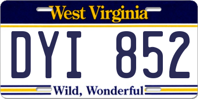 WV license plate DYI852