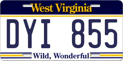 WV license plate DYI855