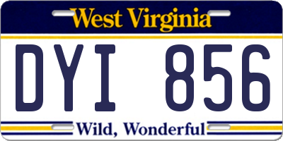 WV license plate DYI856