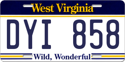 WV license plate DYI858